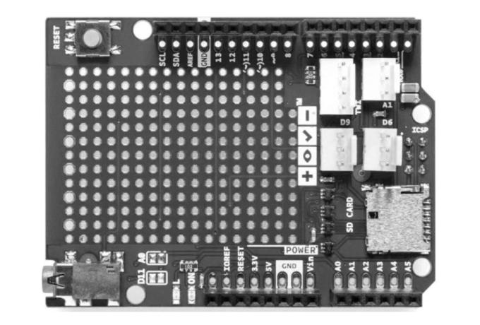 Placa protótipo “protoshield”, com mini placa de ensaio compatível com Arduino UNO Rev3